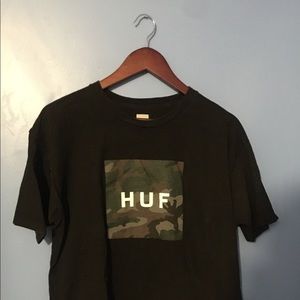 HUF Camo Box Logo Black Cotton Shirt